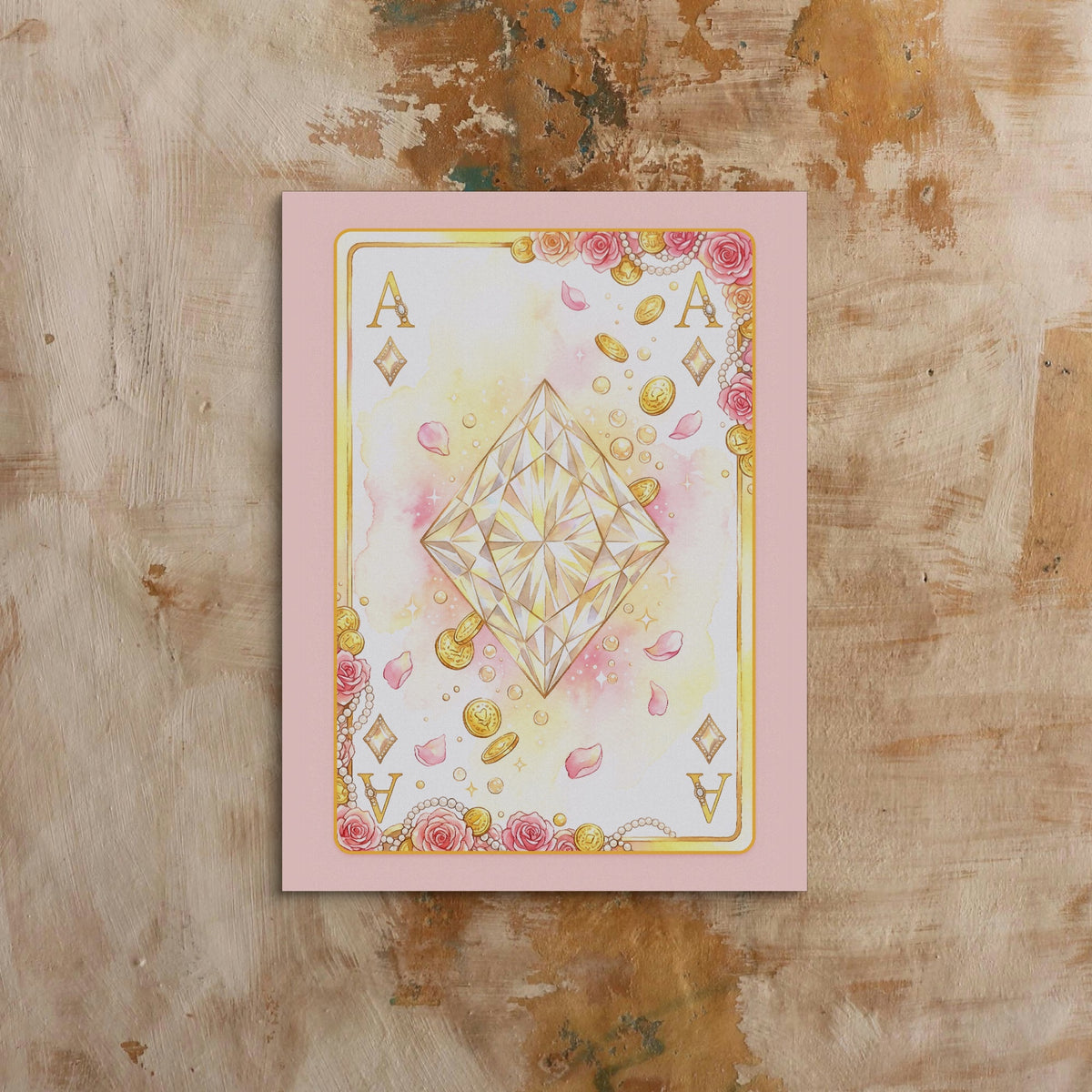 Fem Lux Ace of Diamonds Card — fem lux ace of diamonds card sq bed 1 clay beige 1port flush print