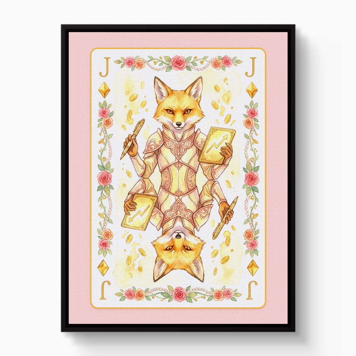 Fem Lux Jack of Diamonds Card — fem lux jack of diamonds card white studio framed black