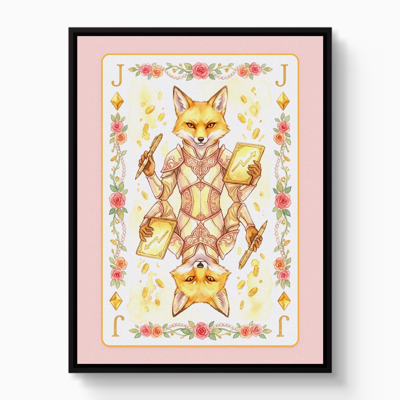 Fem Lux Jack of Diamonds Card — fem lux jack of diamonds card white studio framed black