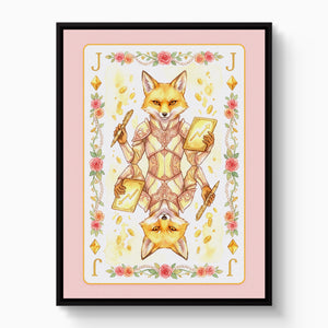 Fem Lux Jack of Diamonds Card — fem lux jack of diamonds card white studio framed black