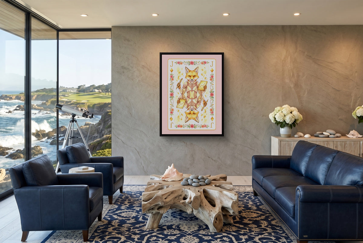 Fem Lux Jack of Diamonds Card — fem lux jack of diamonds card living room with ocean view 1port framed black