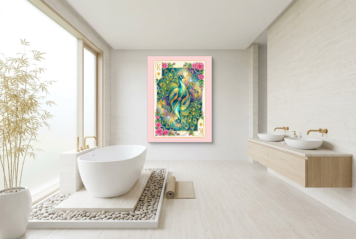 Fem Lux King of Diamonds Card — fem lux king of diamonds card bathroom interior with tub 1port flush print
