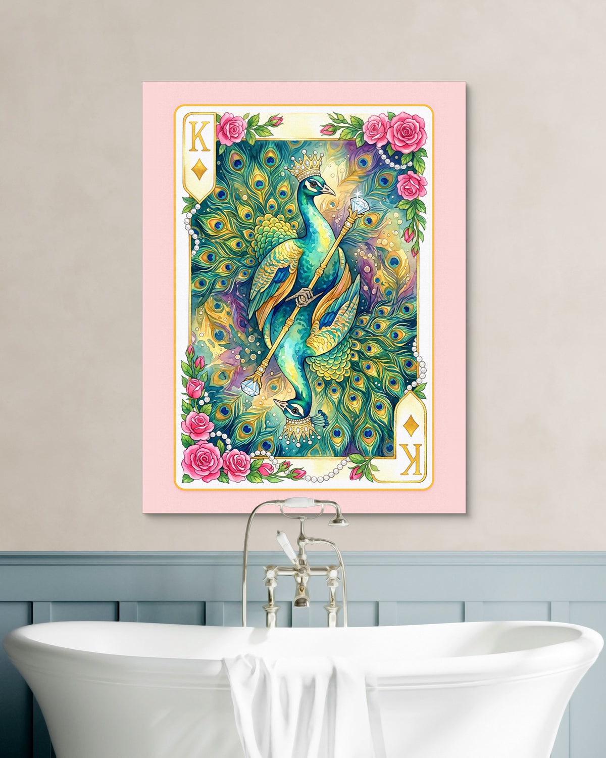 Fem Lux King of Diamonds Card — fem lux king of diamonds card psd white wall green bath 1port flush print