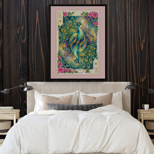 Fem Lux King of Diamonds Card — fem lux king of diamonds card sq bedroom with wood walls 1port framed black