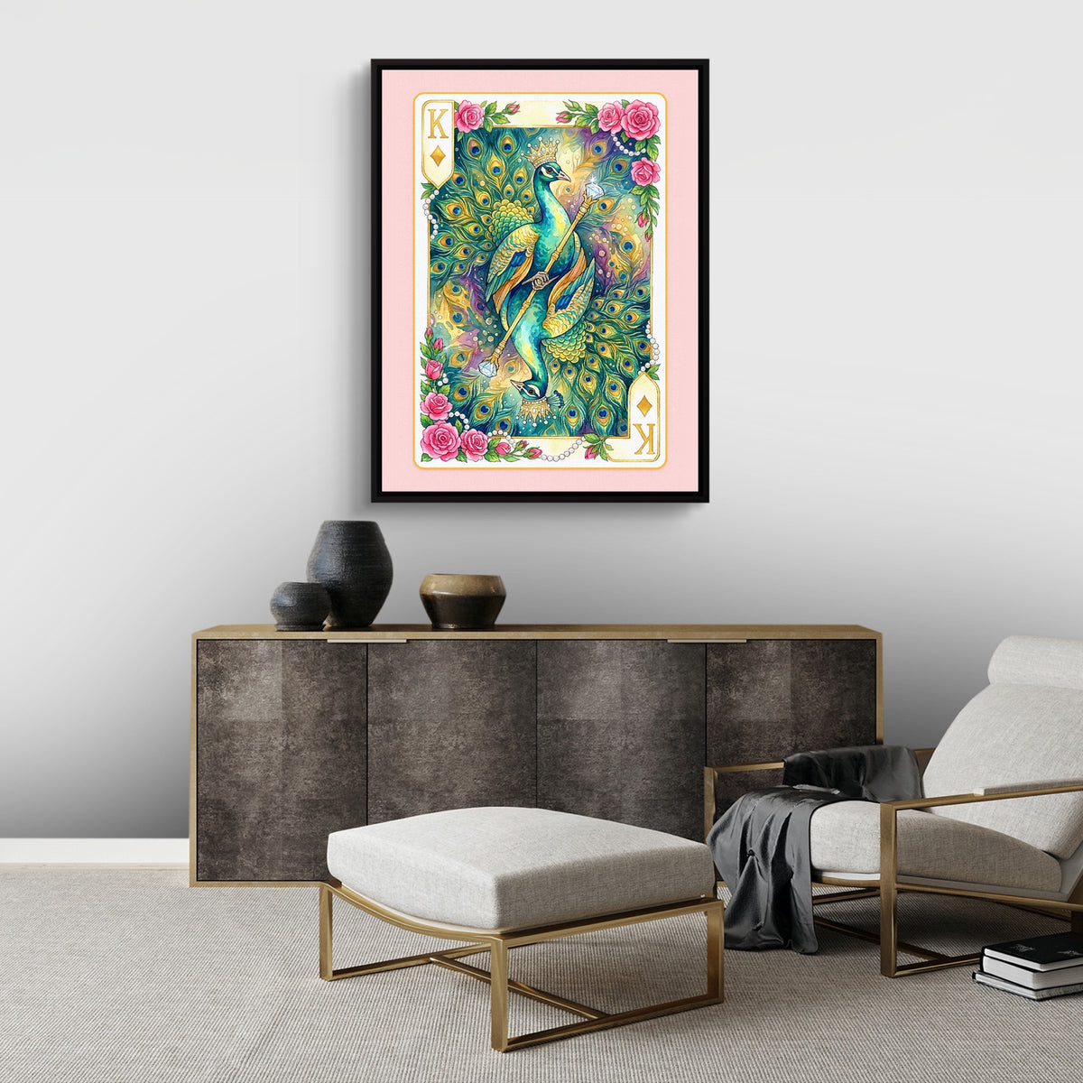 Fem Lux King of Diamonds Card — fem lux king of diamonds card sq best living room land close 1port framed black
