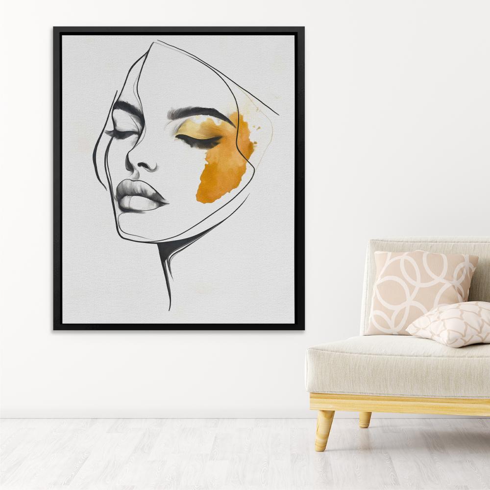 Feminine Face Line Art - Luxury Wall Art