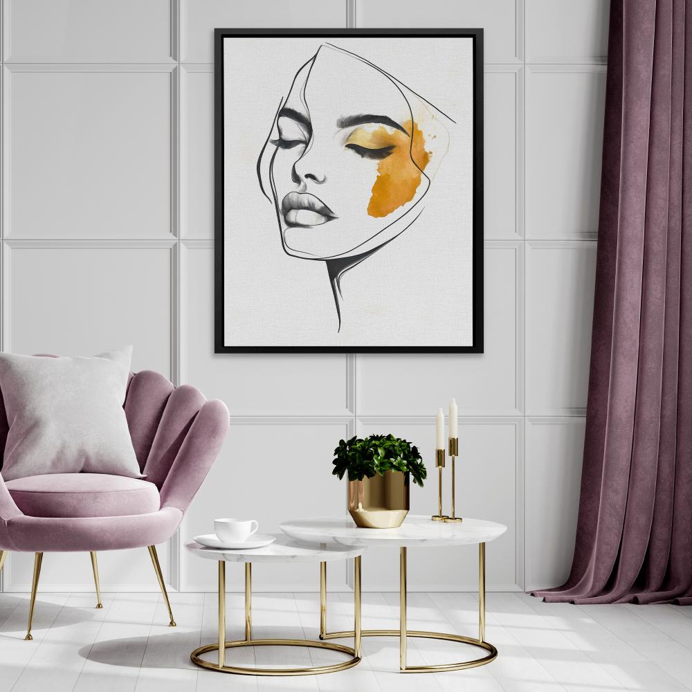 Feminine Face Line Art - Luxury Wall Art