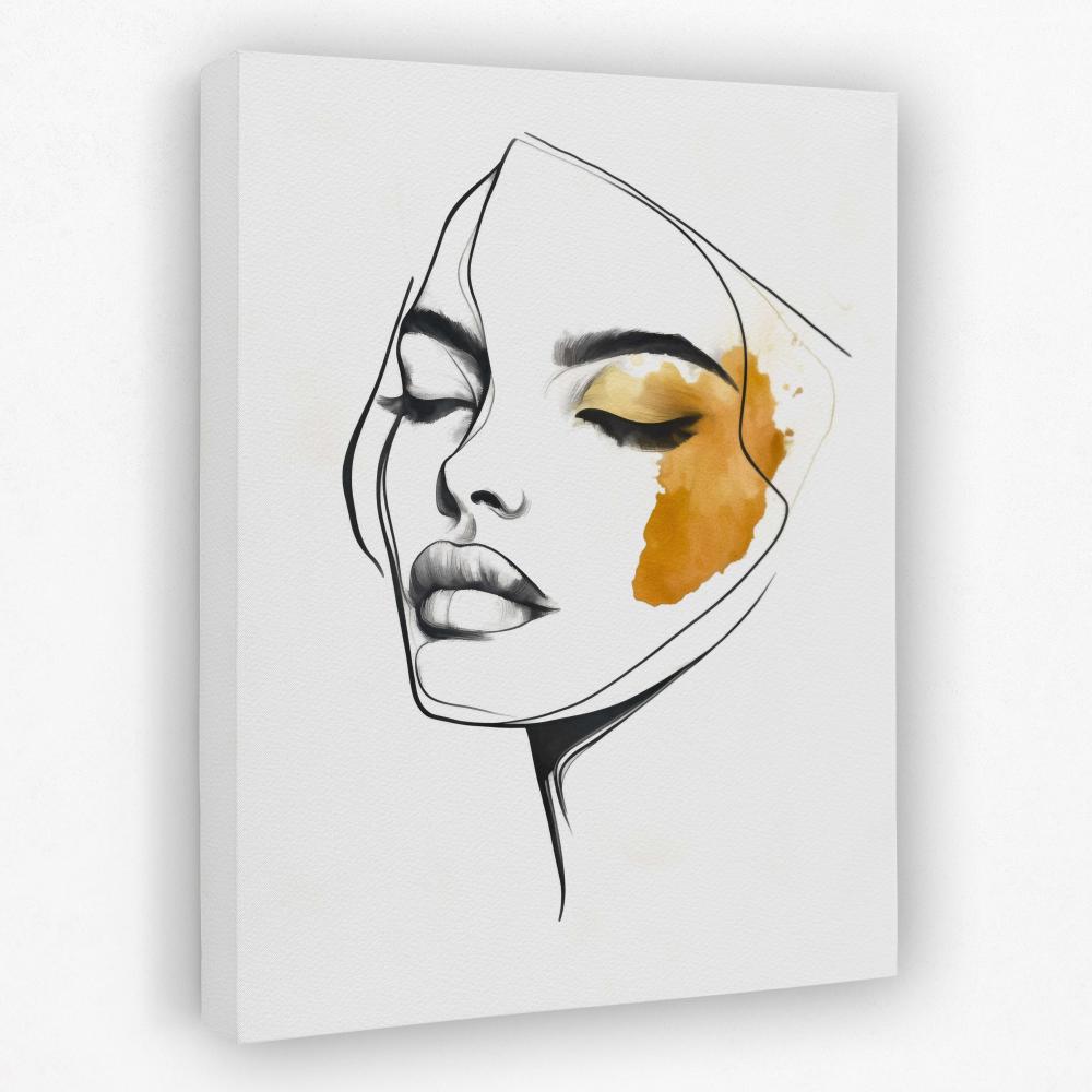 Feminine Face Line Art - Luxury Wall Art