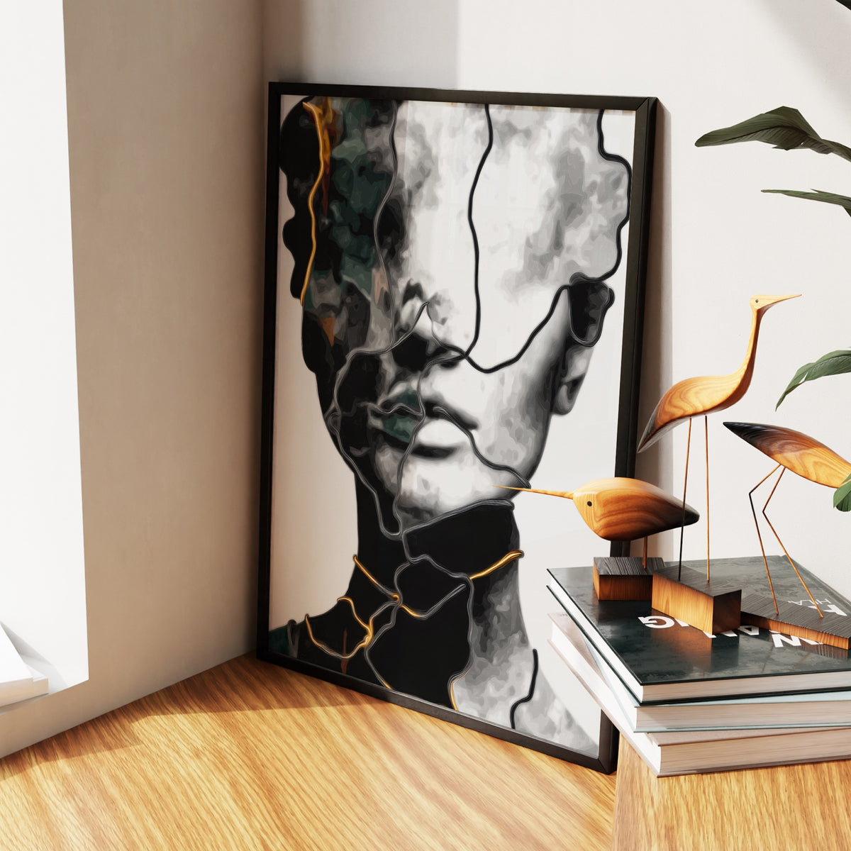 Feminine Monoline Gold — Feminine Monoline Gold New   Living Room Wall Apartment Zoom 200