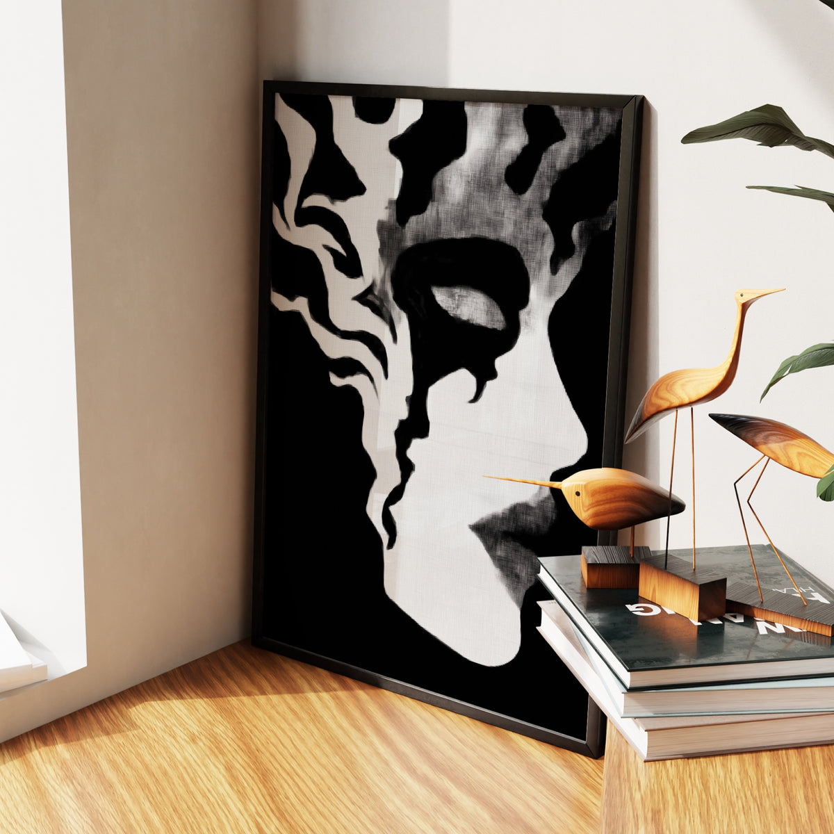Feminine Silhouette Dark — Feminine Silhouette Dark New   Living Room Wall Apartment Zoom 201