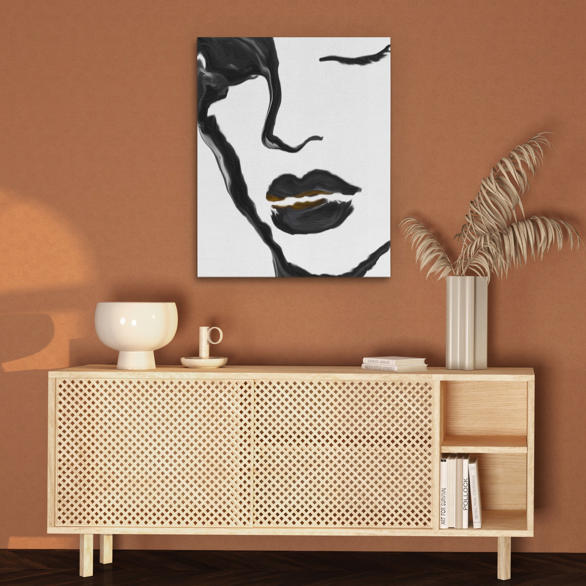 Feminine Silhouette Graphic — Feminine Silhouette Graphic Brown Wall 58