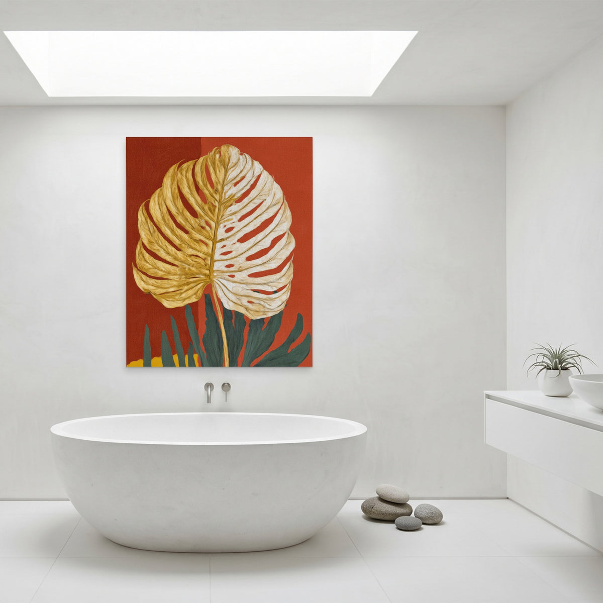 Fern Fossil Impression — Fern Fossil Impression Minimalist Bathroom Port 55