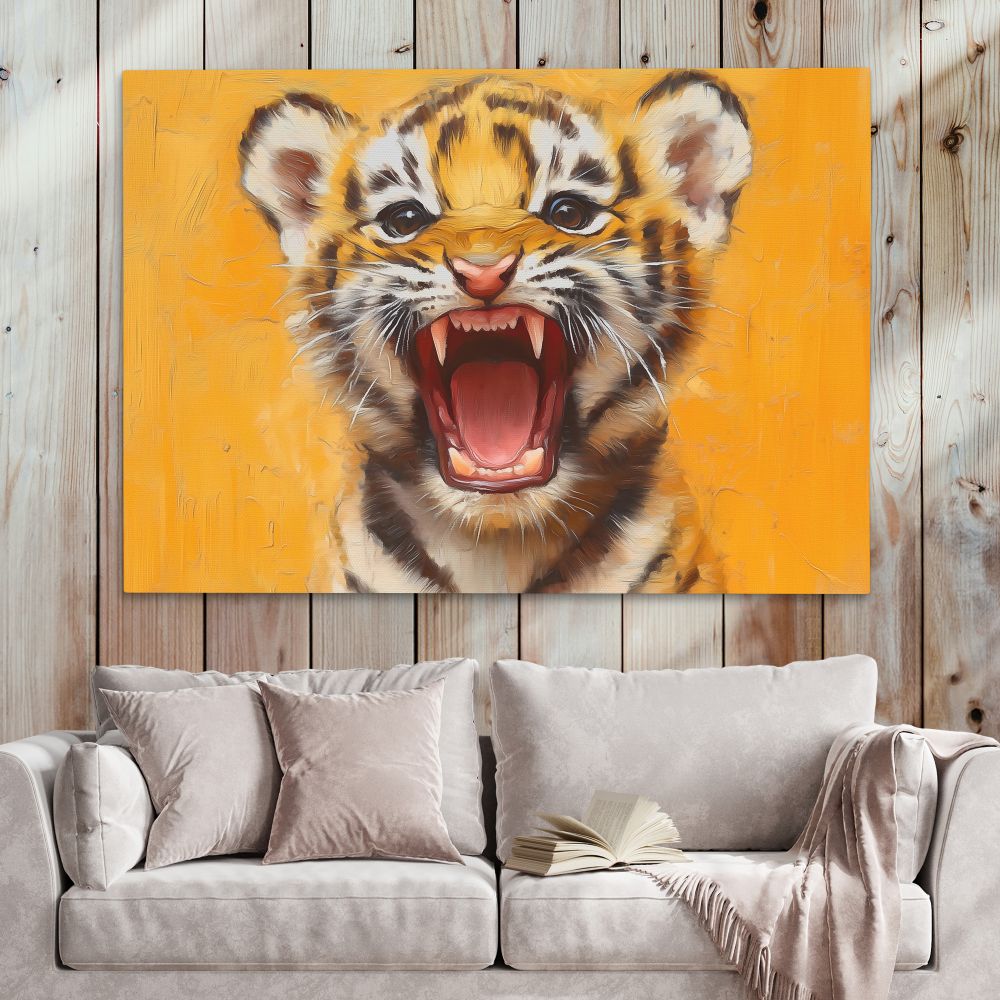 Ferocious Tiger Cub - Luxury Wall Art