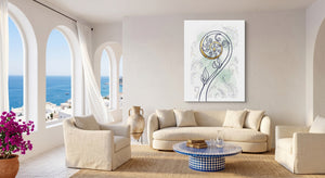 Fiddlehead Golden Spiral — fiddlehead golden spiral beachside couch livingroom 1port flush print