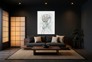 Fiddlehead Golden Spiral — fiddlehead golden spiral modern minimalist living room 2 1port flush print