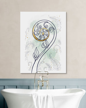 Fiddlehead Golden Spiral — fiddlehead golden spiral psd white wall green bath 1port flush print