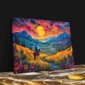 Field of Golden Blue - Luxury Wall Art