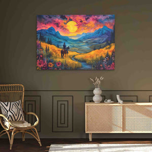 Field of Golden Blue - Luxury Wall Art