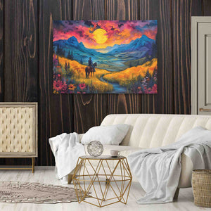 Field of Golden Blue - Luxury Wall Art