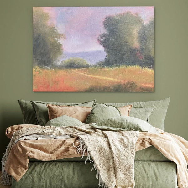 Field Study with Red Flowers in a room