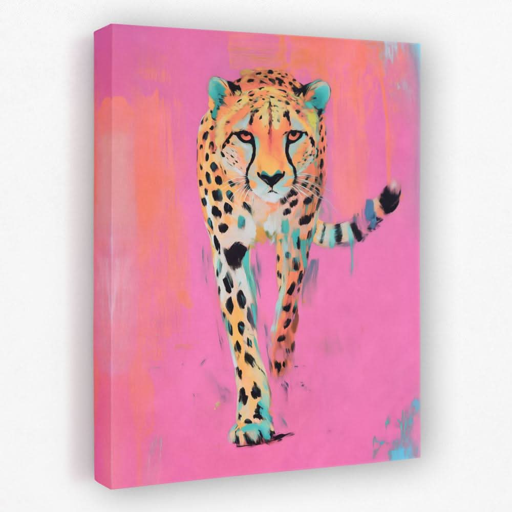 Fierce Cheetah in Pink - Luxury Wall Art