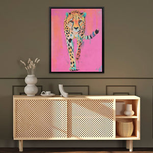 Fierce Cheetah in Pink - Luxury Wall Art