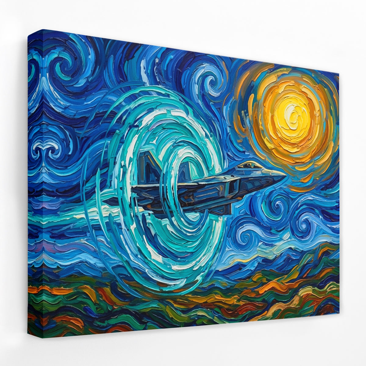 Fighter Starry Night — Fighter Starry Night Landscape   Side View   Mirror Wrap 77