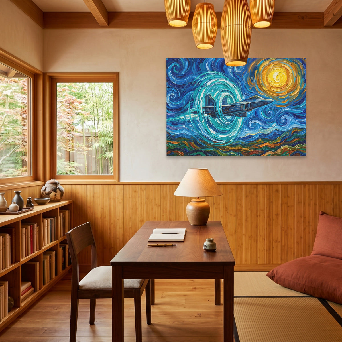 Fighter Starry Night — Fighter Starry Night Wood Minimalist Room Land 205