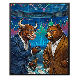 Fighting on the Stock Floor canvas wall art, room view