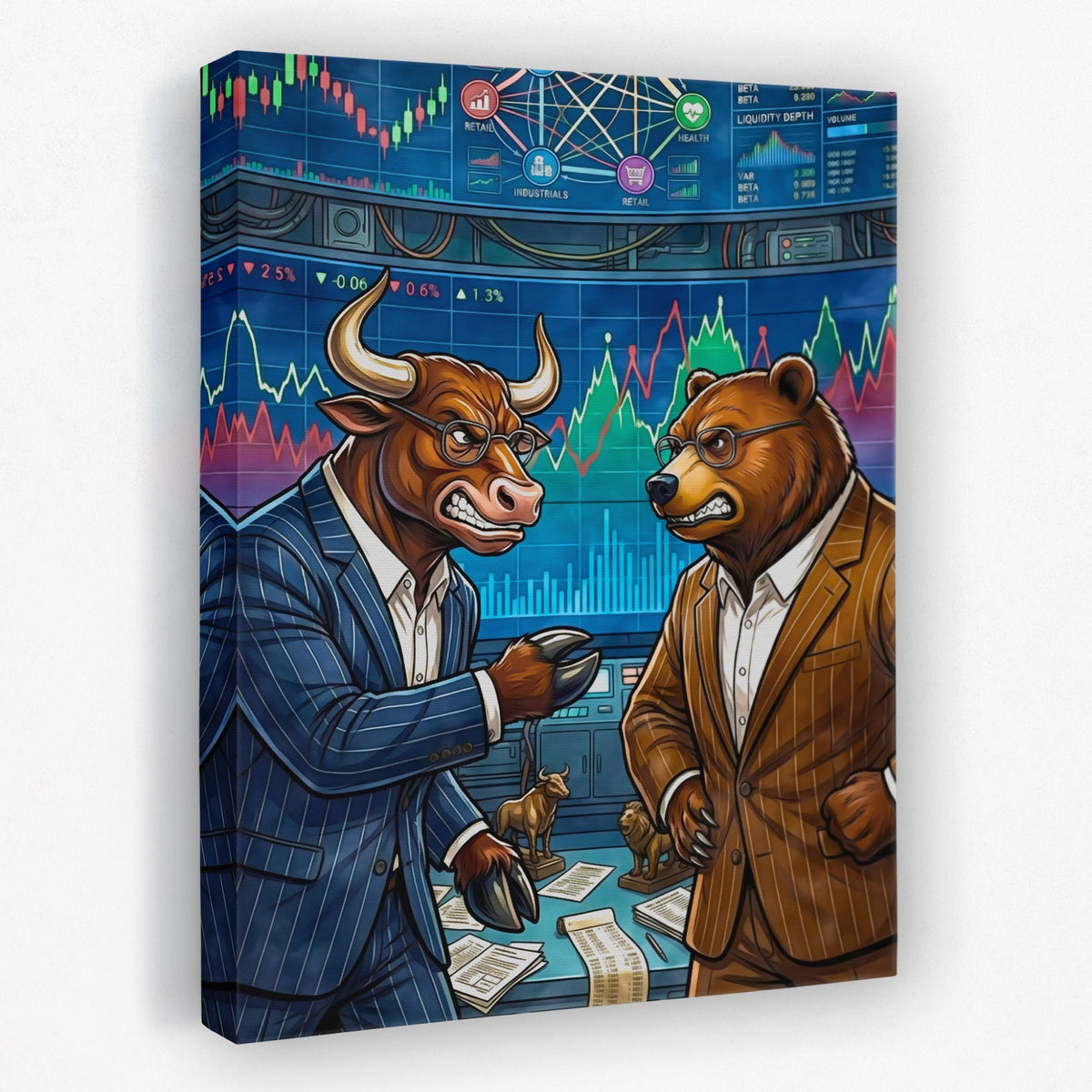 Fighting on the Stock Floor canvas wall art