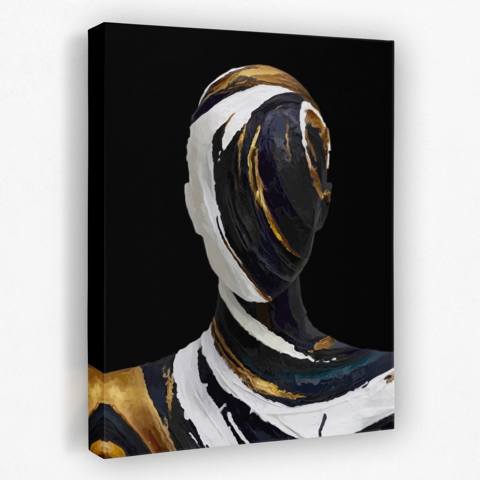 Figurative Torso Black Gold canvas wall art