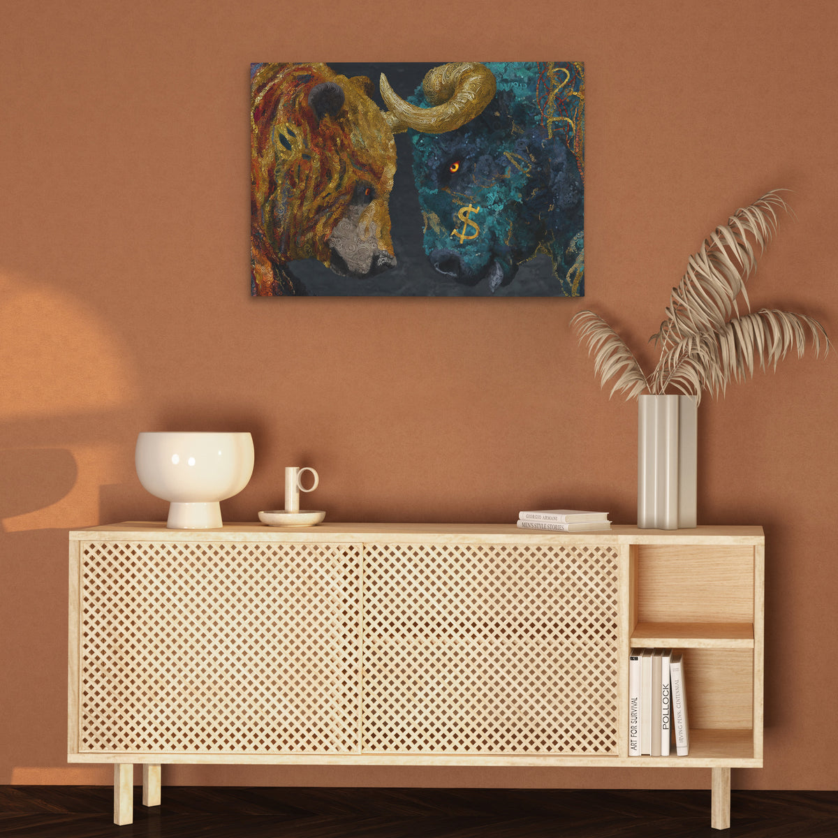 Financial Titans Clash - Luxury Wall Art