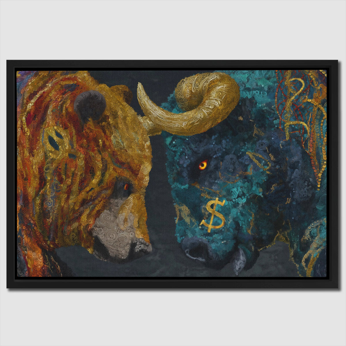 Financial Titans Clash - Luxury Wall Art