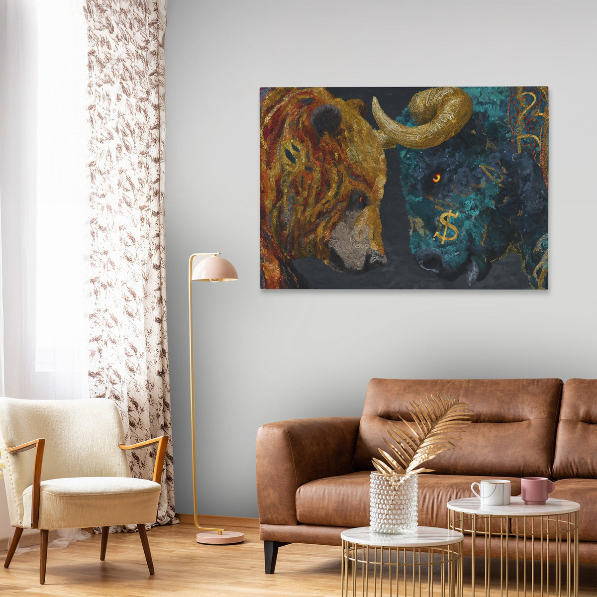 Financial Titans Clash - Luxury Wall Art