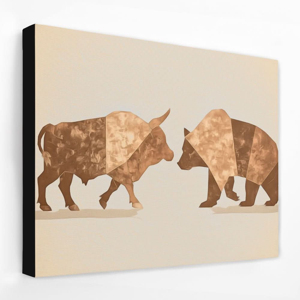 Financial Wrestle - Bear Canvas Wall Art