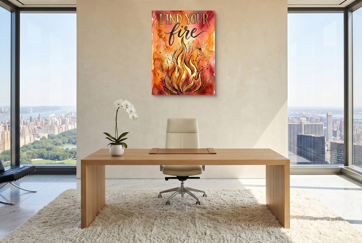Find Your Fire — find your fire office with city view 5 1port flush print