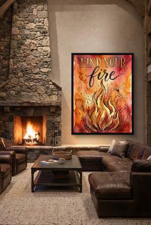 Find Your Fire — find your fire p living room interior space 1port framed black