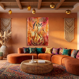 Find Your Fire — find your fire sq boho living 1port flush print