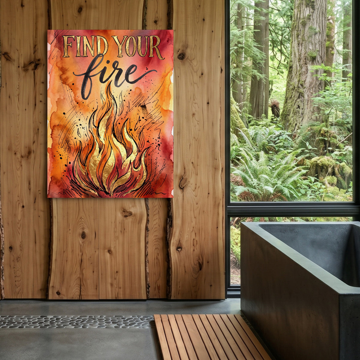 Find Your Fire — find your fire sq outdoor bathroom log 1port flush print