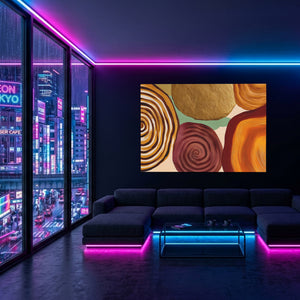 Fingerprint Organic Spirals — Fingerprint Organic Spirals Blue Pink Neon Room Land 70