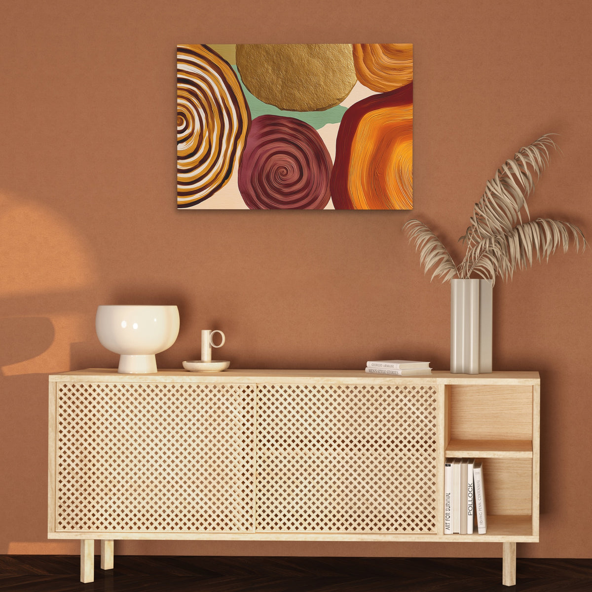 Fingerprint Organic Spirals — Fingerprint Organic Spirals Brown Wall 102