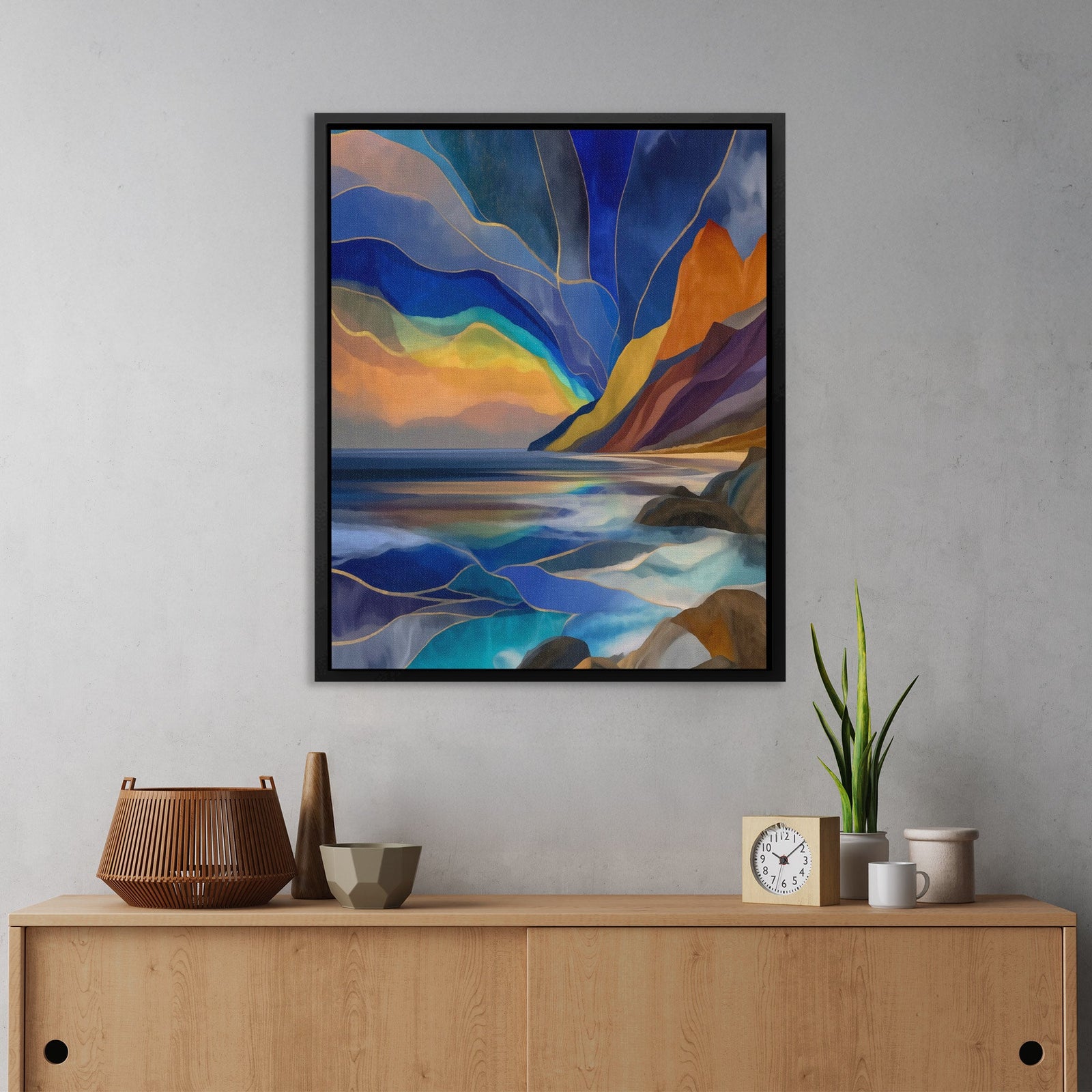 Fjord's Golden Depths - Luxury Wall Art