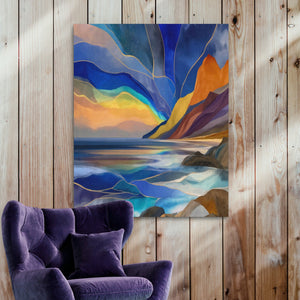 Fjord's Golden Depths - Luxury Wall Art