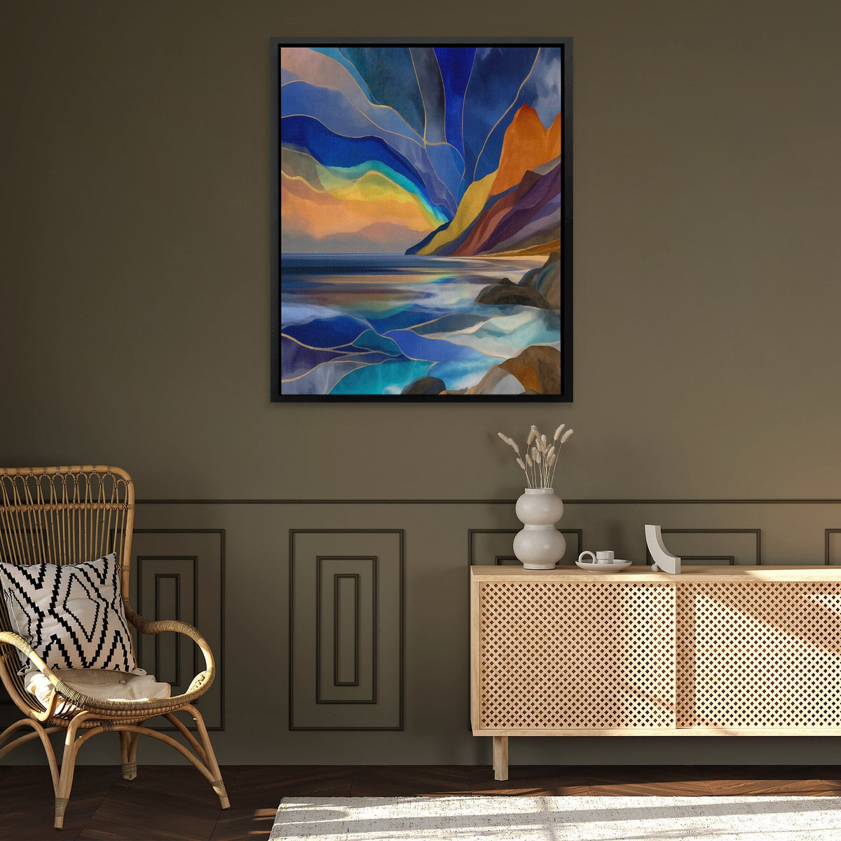 Fjord's Golden Depths - Luxury Wall Art