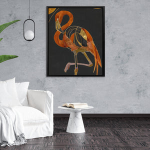 Flamingo Amber Elegance - Luxury Wall Art