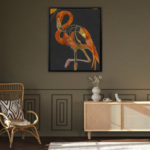 Flamingo Amber Elegance - Luxury Wall Art