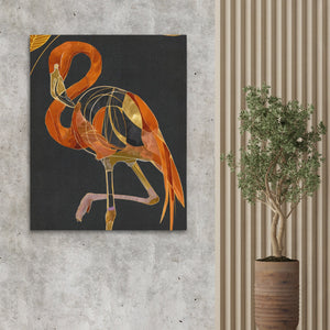 Flamingo Amber Elegance - Luxury Wall Art