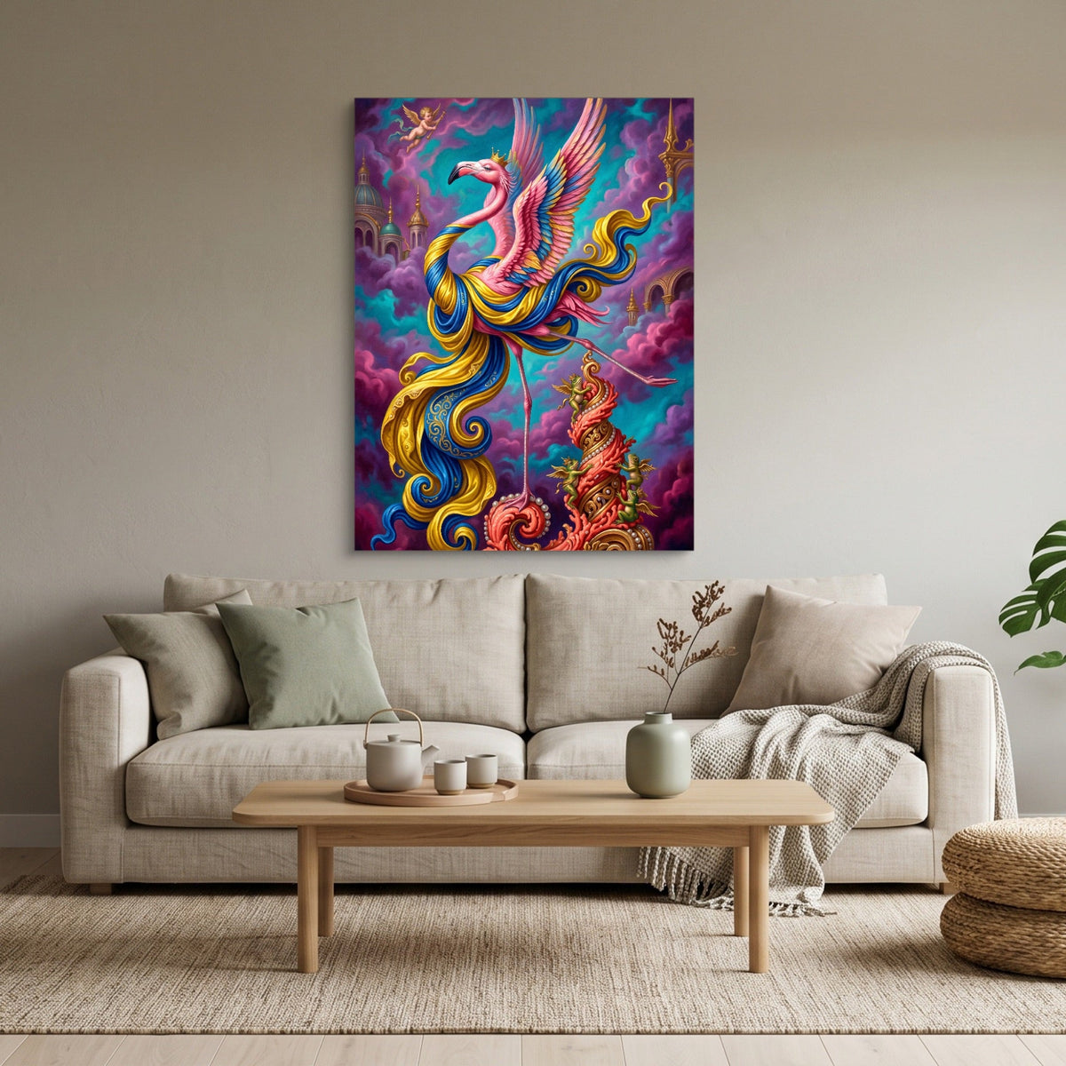 Flamingo Cloud Kingdom - Luxury Wall Art