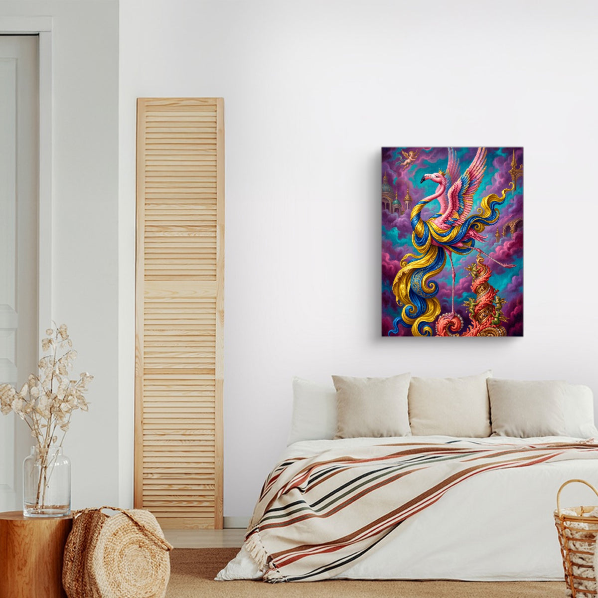 Flamingo Cloud Kingdom — flamingo cloud kingdom sq land nice bedroom 1port flush print