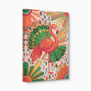 Flamingo Emerald Fan — flamingo emerald fan angled flush print